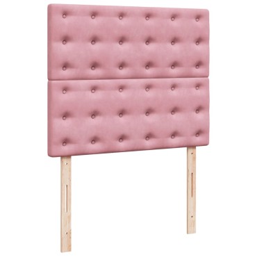 vidaXL Κρεβάτι Boxspring με Στρώμα Ροζ 120x200 εκ. Βελούδινο