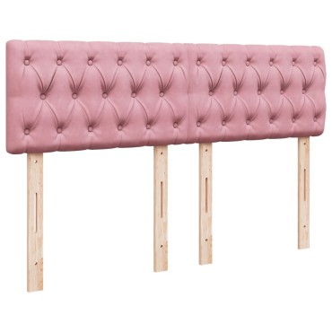 vidaXL Κρεβάτι Boxspring με Στρώμα Ροζ 140x200cm Βελούδινο 1 τεμ. - Διπλό