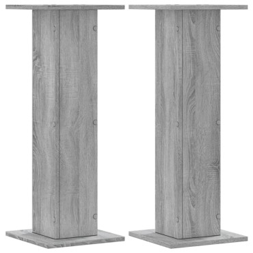 vidaXL Βάσεις Φυτών 2 Τεμ. Γκρι Sonoma 30x30x80 εκ. Επεξεργασμένο Ξύλο