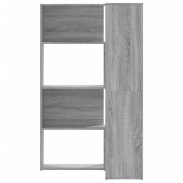 vidaXL Βιβλιοθήκη Γωνιακή 4 Επ. Γκρι Sonoma 85x85x140cm Επεξ. Ξύλο 1 τεμ.