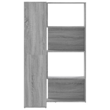 vidaXL Βιβλιοθήκη Γωνιακή 4 Επ. Γκρι Sonoma 85x85x140cm Επεξ. Ξύλο 1 τεμ.