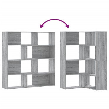 vidaXL Βιβλιοθήκη Γωνιακή 4 Επ. Γκρι Sonoma 85x85x140cm Επεξ. Ξύλο 1 τεμ.