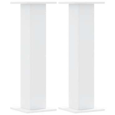 vidaXL Βάσεις Φυτών 2 τεμ. Λευκές 30x30x95 εκ. από Επεξεργασμένο Ξύλο