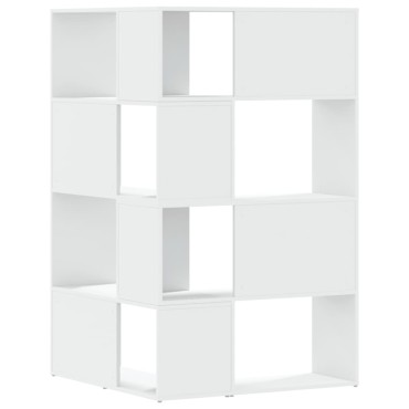 vidaXL Βιβλιοθήκη Γωνιακή 4 Επ. Λευκή 85x85x140cm Επεξ. Ξύλο 1 τεμ.
