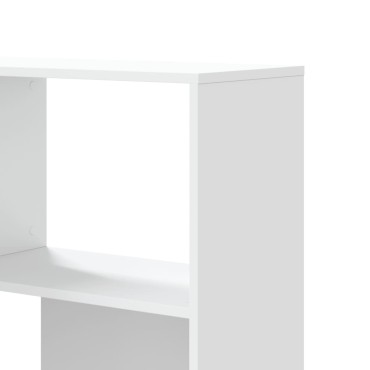 vidaXL Βιβλιοθήκη Γωνιακή 4 Επ. Λευκή 85x85x140cm Επεξ. Ξύλο 1 τεμ.