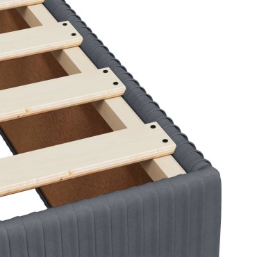 vidaXL Κρεβάτι Boxspring με Στρώμα Σκούρο Γκρι 90x190 εκ. Βελούδινο