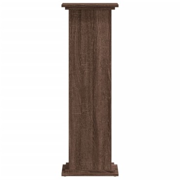 vidaXL Βάσεις Φυτών Καφέ Δρυς 33x33x100 εκ. Επεξεργασμένο Ξύλο