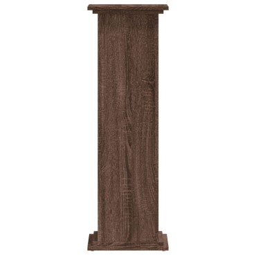 vidaXL Βάσεις Φυτών Καφέ Δρυς 33x33x100 εκ. Επεξεργασμένο Ξύλο