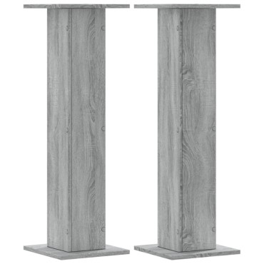 vidaXL Βάσεις Φυτών 2 τεμ. Γκρι Sonoma 30x30x95 εκ. Επεξ. Ξύλο