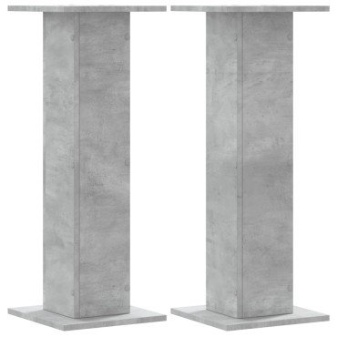 vidaXL Βάσεις Φυτών 2 τεμ. Γκρι Σκυρ. 30x30x80 εκ. Επεξεργασμένο Ξύλο