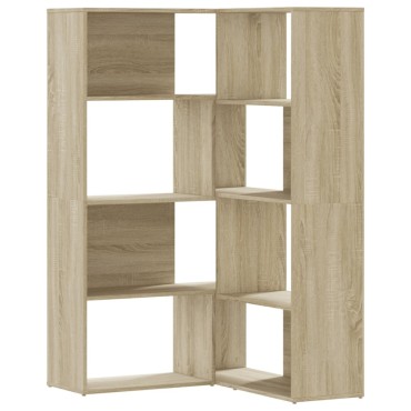 vidaXL Βιβλιοθήκη Γωνιακή 4 Επ. Sonoma Δρυς 85x85x140cm Επεξ. Ξύλο 1 τεμ.
