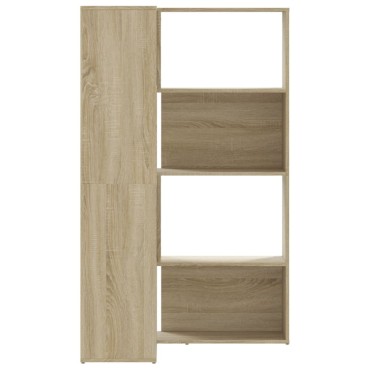 vidaXL Βιβλιοθήκη Γωνιακή 4 Επ. Sonoma Δρυς 85x85x140cm Επεξ. Ξύλο 1 τεμ.