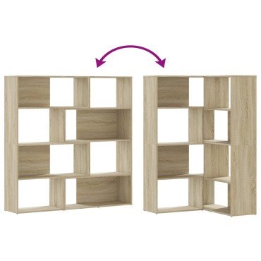 vidaXL Βιβλιοθήκη Γωνιακή 4 Επ. Sonoma Δρυς 85x85x140cm Επεξ. Ξύλο 1 τεμ.