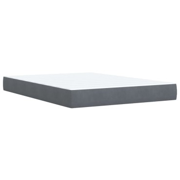 vidaXL Κρεβάτι Boxspring με Στρώμα Σκούρο Γκρι 140x190 εκ. Βελούδινο