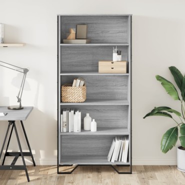 vidaXL Βιβλιοθήκη Γκρι Sonoma 80x31x169cm από Επεξεργασμένο Ξύλο 1 τεμ.