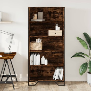 vidaXL Βιβλιοθήκη Καπνιστή Δρυς 80x31x169cm από Επεξεργασμένο Ξύλο 1 τεμ.