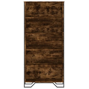 vidaXL Βιβλιοθήκη Καπνιστή Δρυς 80x31x169cm από Επεξεργασμένο Ξύλο 1 τεμ.
