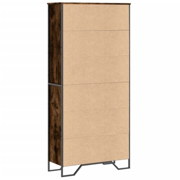vidaXL Βιβλιοθήκη Καπνιστή Δρυς 80x31x169cm από Επεξεργασμένο Ξύλο 1 τεμ.