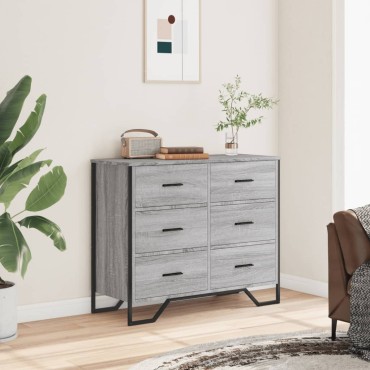 vidaXL Συρταριέρα Γκρι Sonoma 91x35,5x74,5cm από Επεξεργ. Ξύλο 1 τεμ.