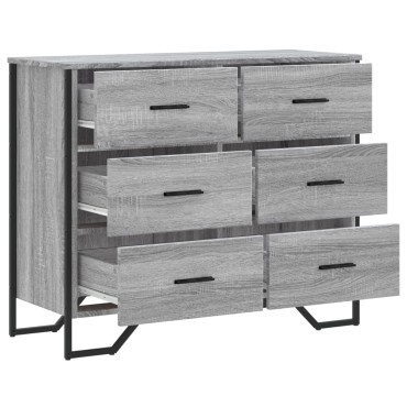 vidaXL Συρταριέρα Γκρι Sonoma 91x35,5x74,5cm από Επεξεργ. Ξύλο 1 τεμ.