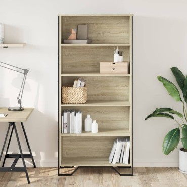 vidaXL Βιβλιοθήκη Χρώμα Sonoma Δρυς 80x31x169cm Επεξεργασμένο Ξύλο 1 τεμ.