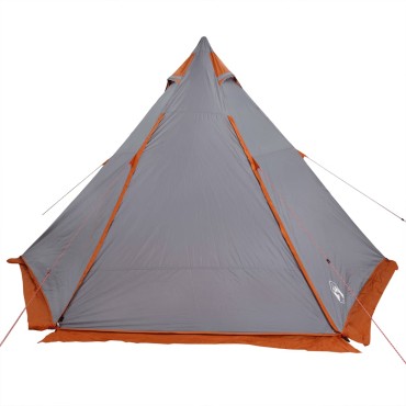 vidaXL Σκηνή Οικογενειακή Tipi 6 Ατόμων Αδιάβροχη Γκρι/Πορτοκαλί