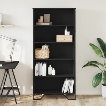 vidaXL Βιβλιοθήκη Μαύρη 80x31x169cm από Επεξεργασμένο Ξύλο 1 τεμ.