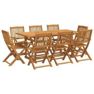 vidaXL Σετ Τραπεζαρίας Κήπου 9 τεμ. 180x90x75cm Μασίφ Ακακία