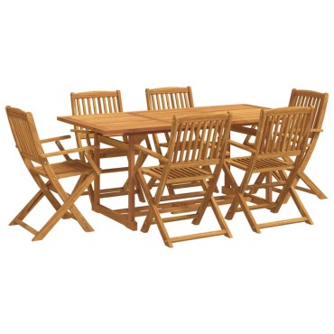 vidaXL Σετ Τραπεζαρίας Κήπου 7 τεμ. 180x90x75cm Μασίφ Ακακία