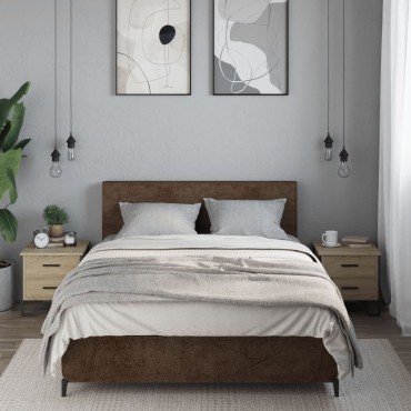 vidaXL Κομοδίνα 2 τεμ. Sonoma Δρυς 40x41x40cm από Επεξεργασμένο Ξύλο