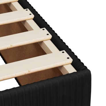 vidaXL Κρεβάτι Boxspring με Στρώμα Μαύρο 80x200cm Βελούδινο 1 τεμ. - Μονό