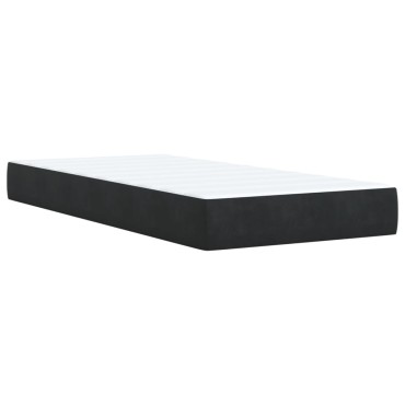 vidaXL Κρεβάτι Boxspring με Στρώμα Μαύρο 80x200cm Βελούδινο 1 τεμ. - Μονό