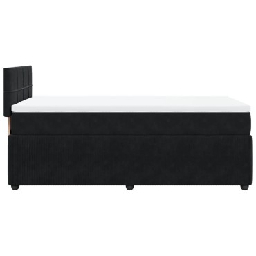 vidaXL Κρεβάτι Boxspring με Στρώμα Μαύρο 80x200cm Βελούδινο 1 τεμ. - Μονό