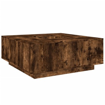 vidaXL Τραπεζάκι Σαλονιού Καπνιστή Δρυς 100x100x40cm Επεξεργασμ. Ξύλο 1 τεμ.