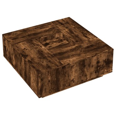 vidaXL Τραπεζάκι Σαλονιού Καπνιστή Δρυς 100x100x40cm Επεξεργασμ. Ξύλο 1 τεμ.