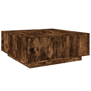 vidaXL Τραπεζάκι Σαλονιού Καπνιστή Δρυς 100x100x40cm Επεξεργασμ. Ξύλο 1 τεμ.