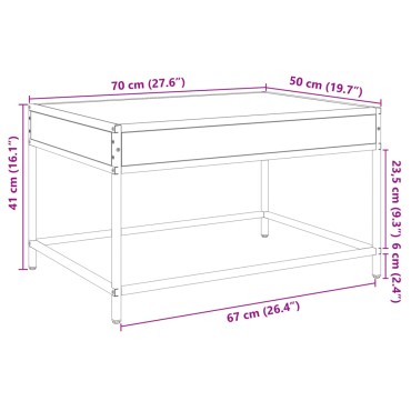 vidaXL Τραπεζάκι Σαλονιού Άπειρο Φως LED Sonoma Δρυς 70x50x41cm 1 τεμ.