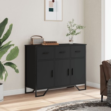vidaXL Συρταριέρα Μαύρη 97x32,5x74,5cm από Επεξεργασμένο Ξύλο 1 τεμ.