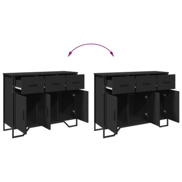 vidaXL Συρταριέρα Μαύρη 97x32,5x74,5cm από Επεξεργασμένο Ξύλο 1 τεμ.