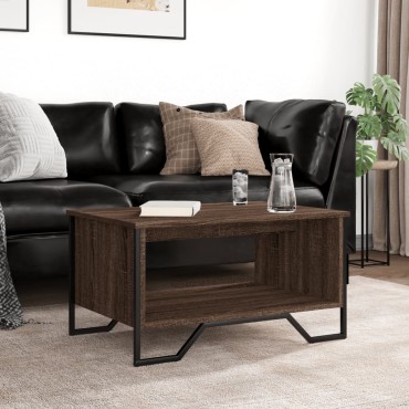 vidaXL Τραπεζάκι Σαλονιού Καφέ Δρυς 75x51x40cm Επεξεργασμ. Ξύλο 1 τεμ.
