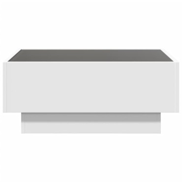 vidaXL Τραπεζάκι Σαλονιού με LED Λευκό 70x50x30cm Επεξεργασμένο Ξύλο 1 τεμ.