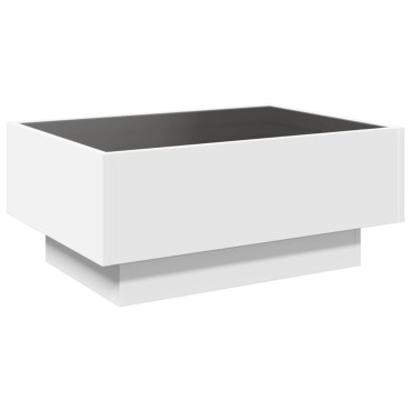 vidaXL Τραπεζάκι Σαλονιού με LED Λευκό 70x50x30cm Επεξεργασμένο Ξύλο 1 τεμ.