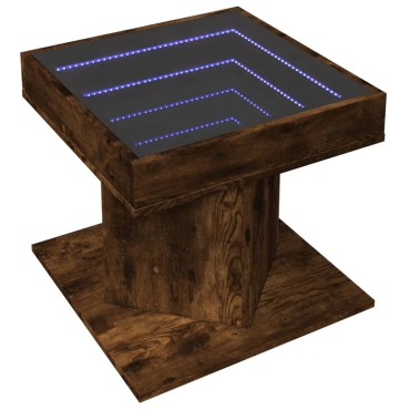 vidaXL Τραπεζάκι Σαλονιού με LED Δρυς 50x50x45cm Επεξεργασμένο Ξύλο 1 τεμ.