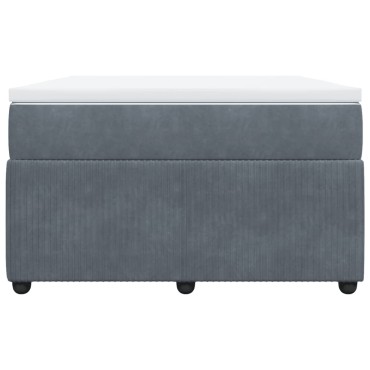 vidaXL Κρεβάτι Boxspring με Στρώμα Σκούρο Γκρι 120x200 εκ. Βελούδινο