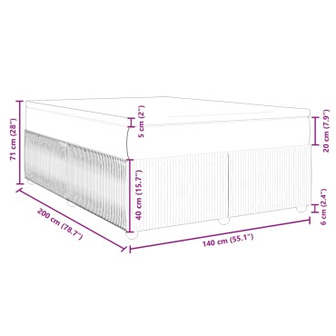 vidaXL Κρεβάτι Boxspring με Στρώμα Μαύρο 140x200cm Βελούδινο 1 τεμ. - Διπλό