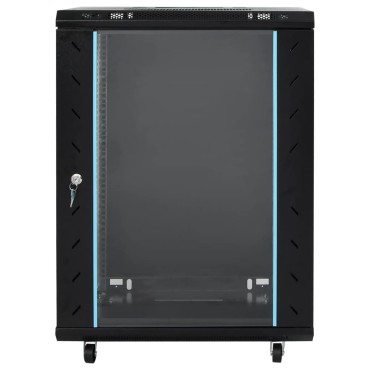 vidaXL Καμπίνα Δικτύου 15U 19" IP20 Μαύρη 53x40x80 εκ.