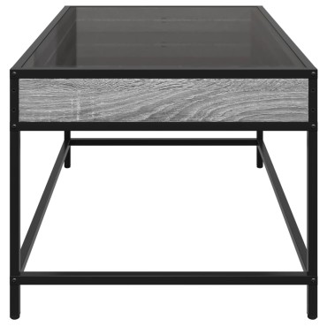 vidaXL Τραπεζάκι Σαλονιού Άπειρο Φως LED Γκρι Sonoma 70x50x41cm 1 τεμ.
