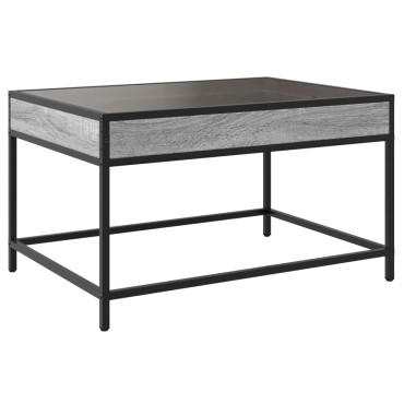 vidaXL Τραπεζάκι Σαλονιού Άπειρο Φως LED Γκρι Sonoma 70x50x41cm 1 τεμ.