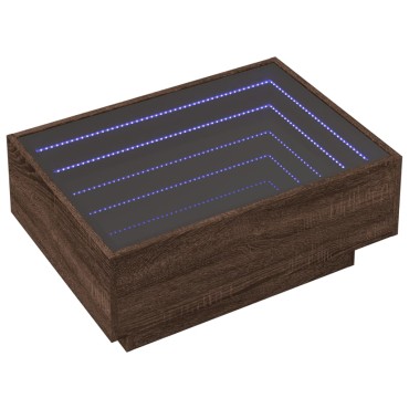 vidaXL Τραπεζάκι Σαλονιού με LED Δρυς 70x50x30cm Επεξεργασμένο Ξύλο 1 τεμ.
