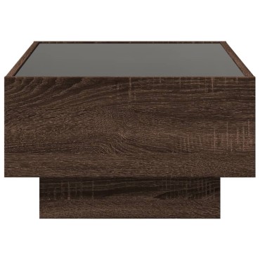vidaXL Τραπεζάκι Σαλονιού με LED Δρυς 70x50x30cm Επεξεργασμένο Ξύλο 1 τεμ.